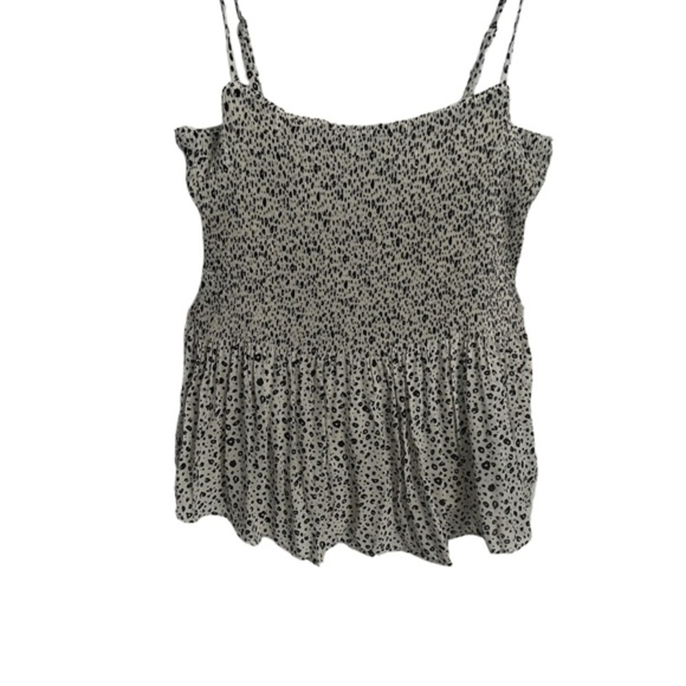 Lush Brand Spaghetti Strap Top White with Black Print XS NWT